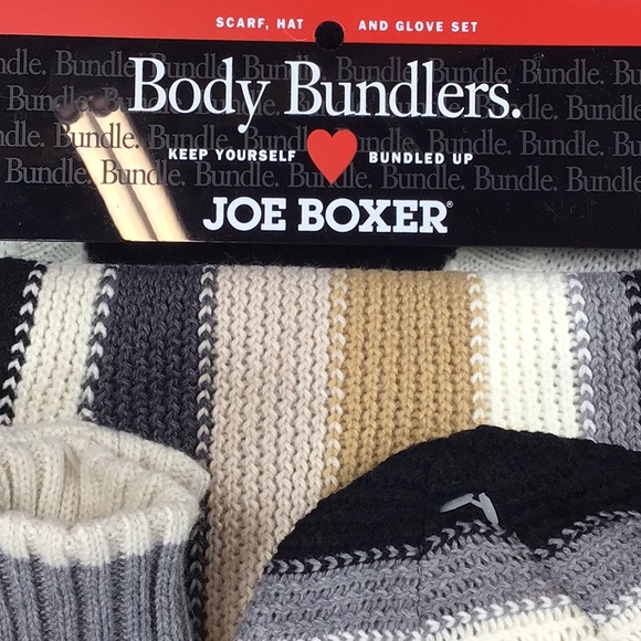 🌲 JOE BOXER KNIT SCARF, HAT And GLOVE Set ‘Body Bundlers’ - Picture 2 of 6